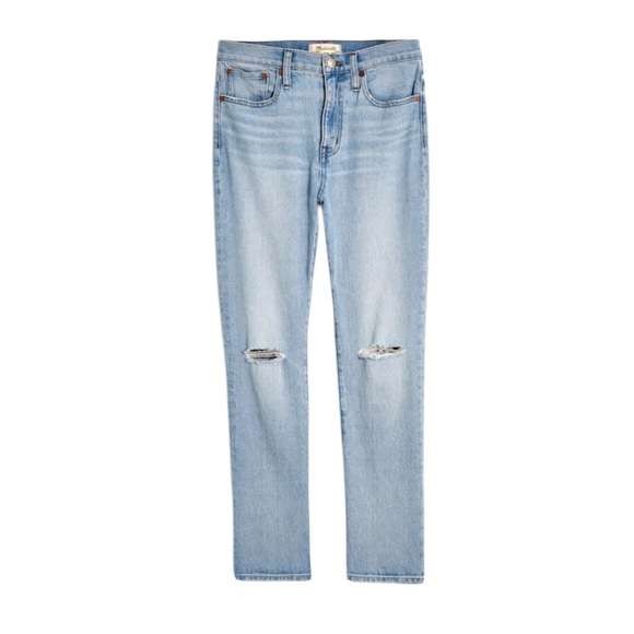 Madewell The High-Rise Slim Crop Boyjean in Dumas Wash: Ripped Edition Womens 29